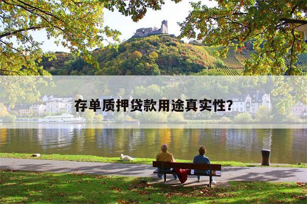 存单质押贷款用途真实性?