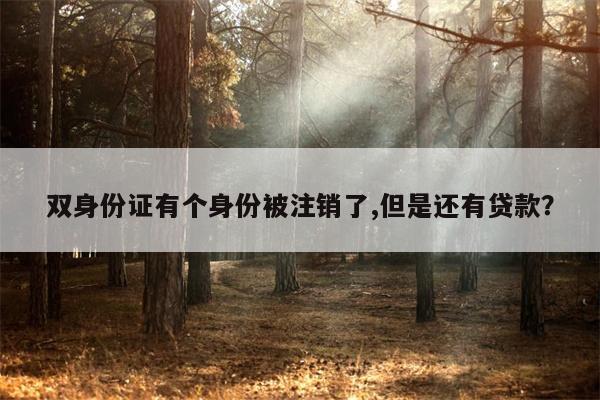 双身份证有个身份被注销了,但是还有贷款?