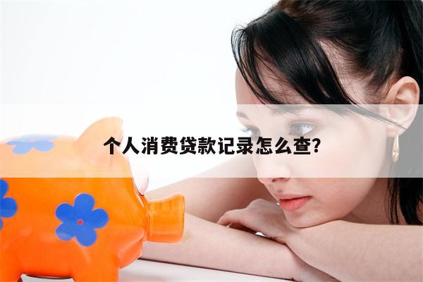 个人消费贷款记录怎么查?
