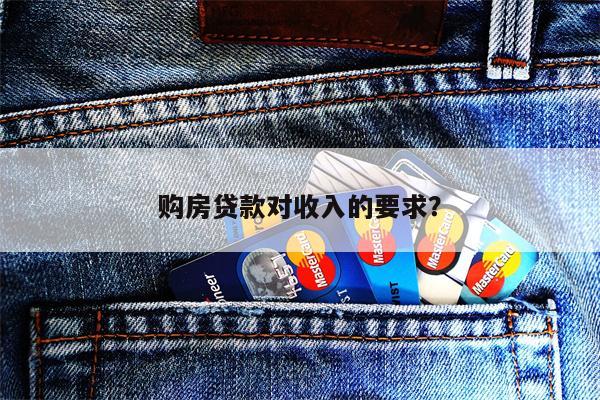 购房贷款对收入的要求?