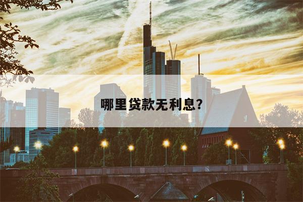 哪里贷款无利息?