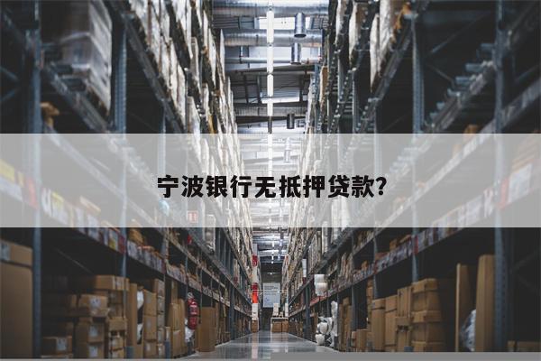 宁波银行无抵押贷款?