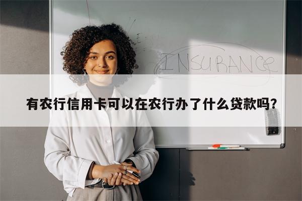 有农行信用卡可以在农行办了什么贷款吗?
