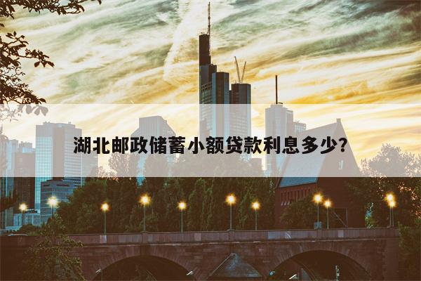 湖北邮政储蓄小额贷款利息多少?